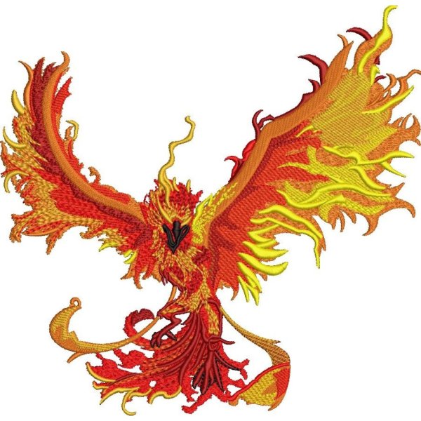 Птица Феникс на белом фоне