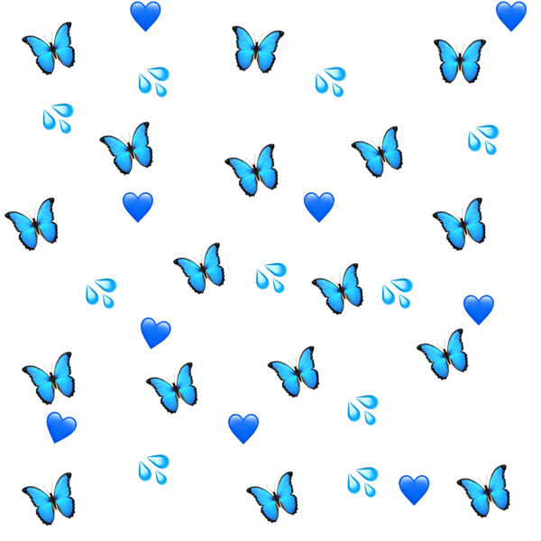 Голубая бабочка стикер