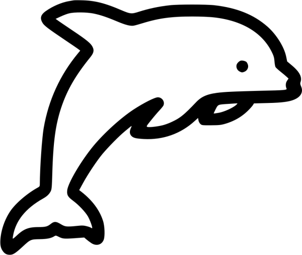 Дельфин контурный рисунок