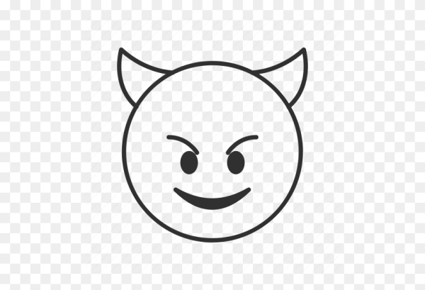 Смайлик демон контур