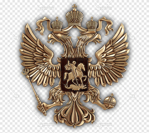 Золотой герб двуглавый Орел России