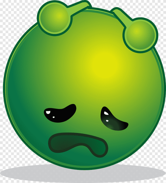 Грустный зеленый смайлик