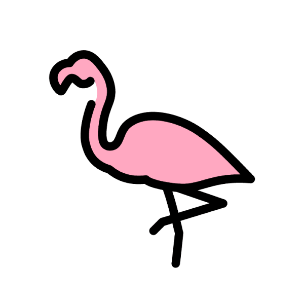 Эмодзи розовый Фламинго