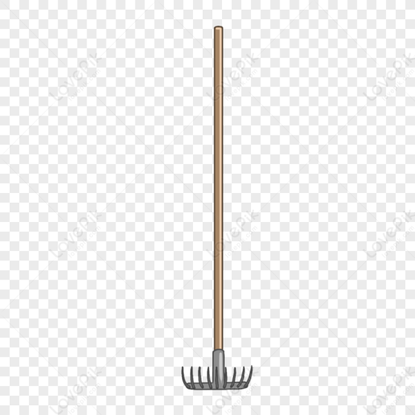 Смайлик с лопатой и граблями