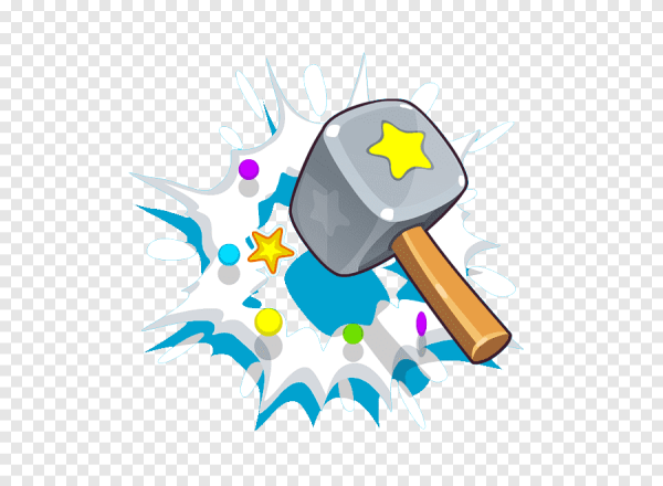 Молоток разбивает