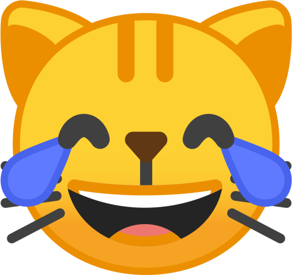 Смеющийся кот смайлик