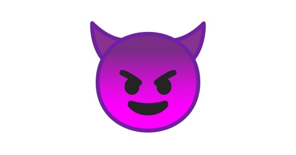 Фиолетовый смайлик с рожками