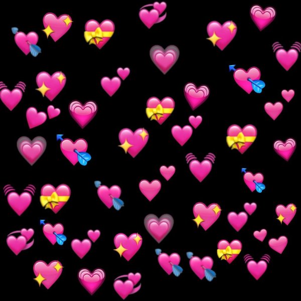 Много смайликов сердечек