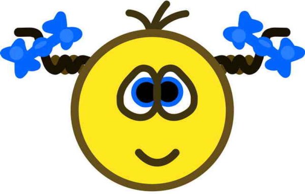 Смайлик девочка с косичками