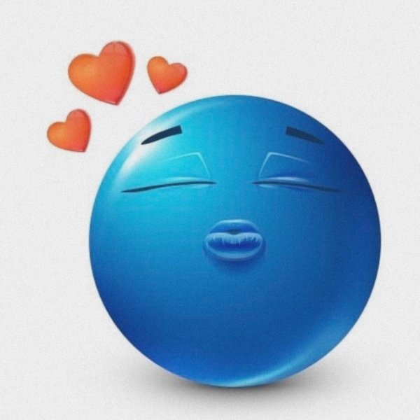 Смайлик голубого цвета