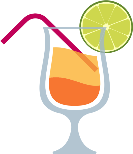 Стикер коктейль прозрачный фон