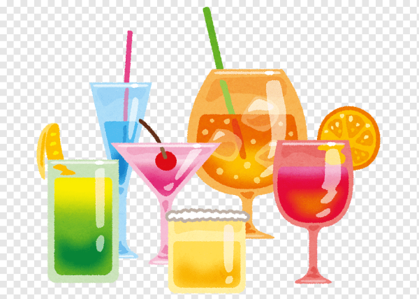 Эмодзи коктейль на прозрачном фоне