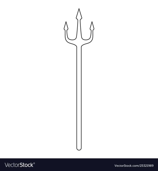 Трафарет трезубца Нептуна