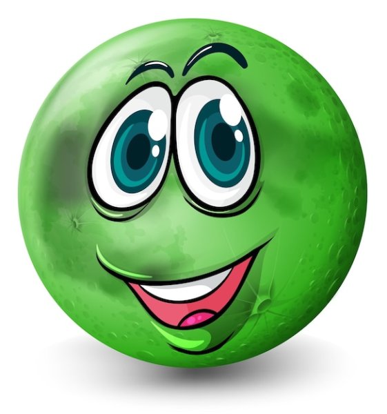 Веселый смайлик зеленый