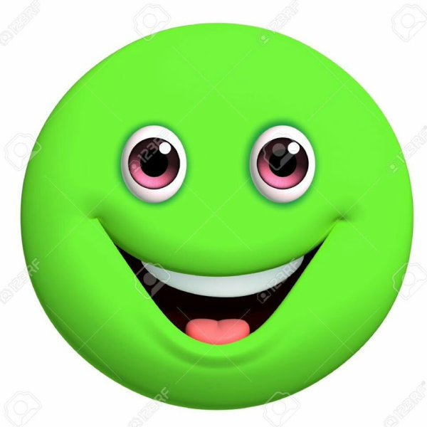 Веселый смайлик зеленый