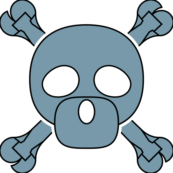 Эмодзи череп с костями