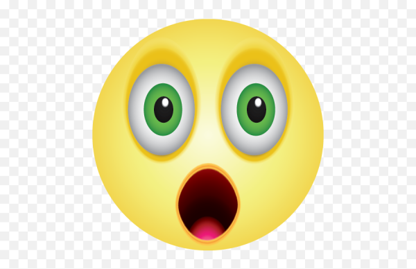Смайлик удивление на прозрачном фоне