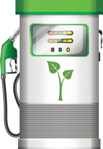 Бензоколонка на белом фоне