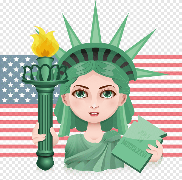Статуя свободы в мультяшном стиле