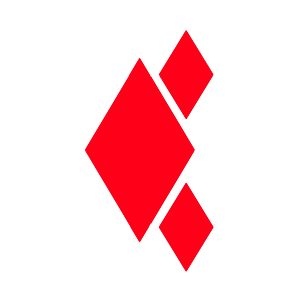 Красный ромб на белом фоне