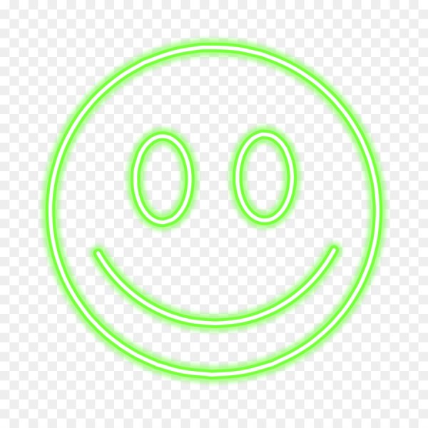Неоновый смайлик на прозрачном фоне