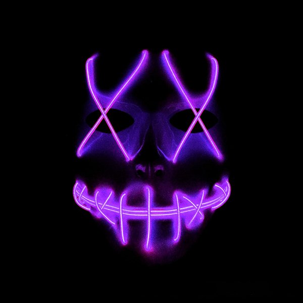 Неоновая маска фиолетовая