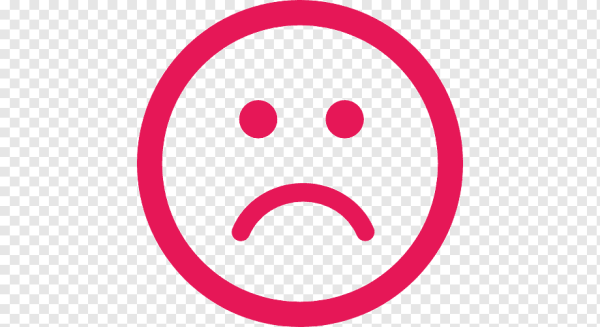 Красный смайлик грустный