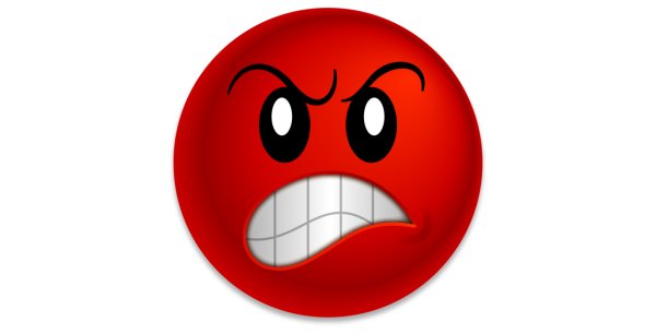 Красный расстроенный смайлик