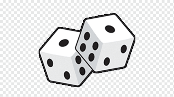 Игральная кость на голубом фоне