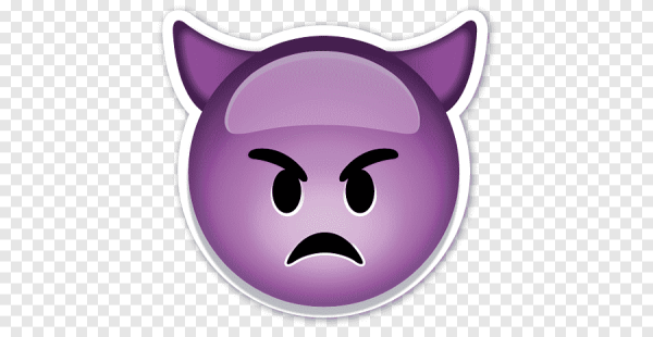 Смайлик демона на чёрном фоне