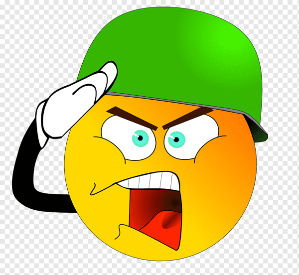 Смайлик военный отдающий честь