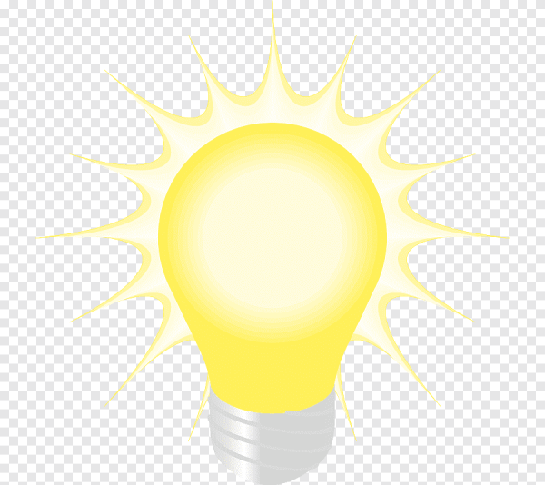 Лампочка светит на белом фоне