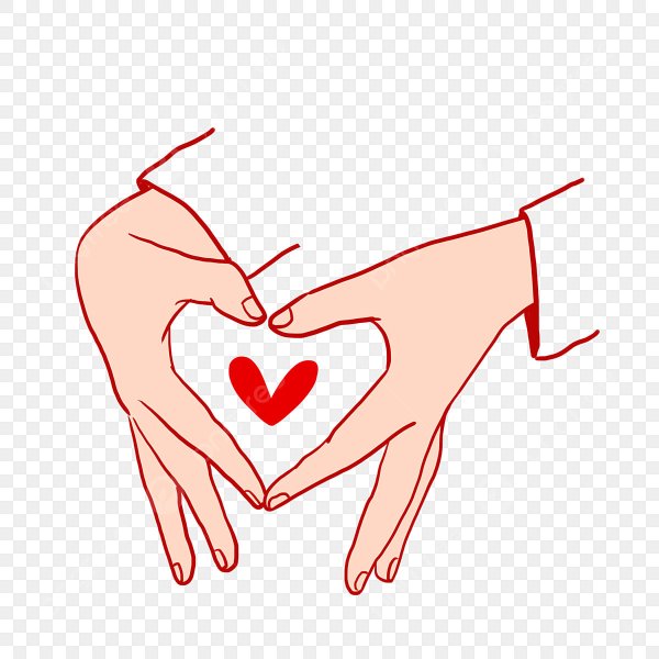 Стикер с сердечком в руках