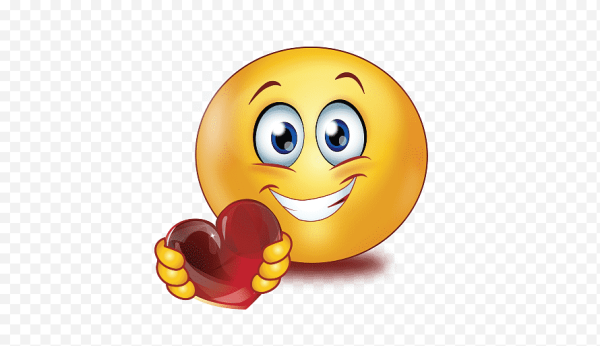 Смайлик с сердцем в руках