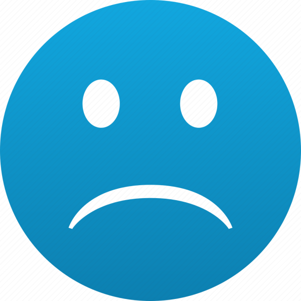 Голубой смайлик грустный