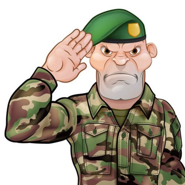 Солдат отдает честь