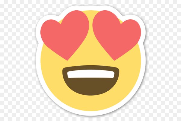 Смайлик с сердечками в глазах