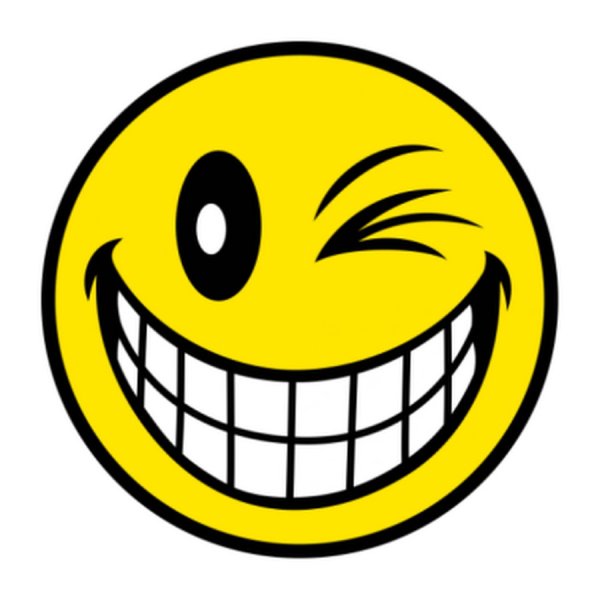 Подмигивающий смайлик на белом фоне