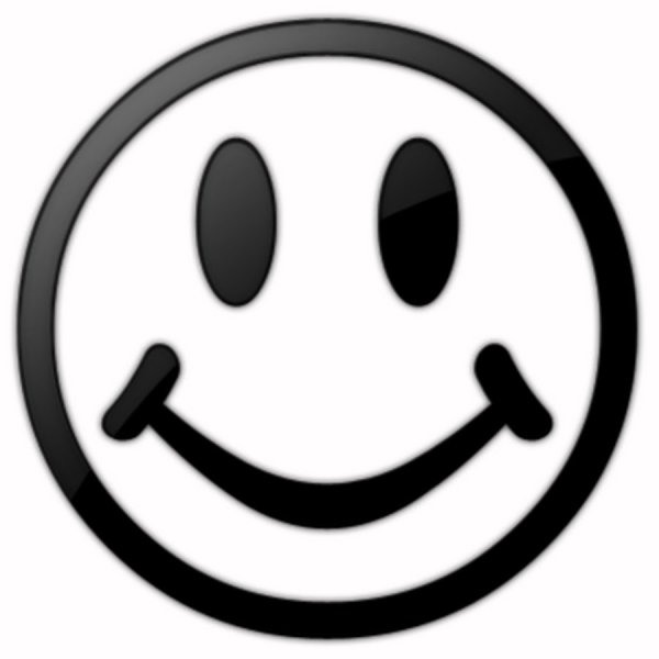 Смайлик черно белый