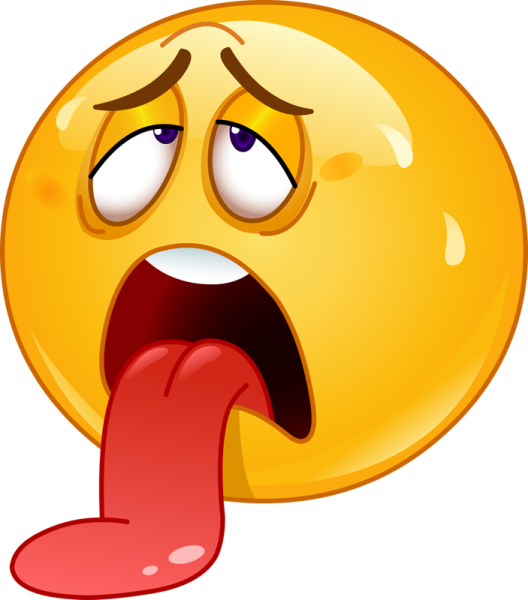 Смайлик уставший с высунутым языком