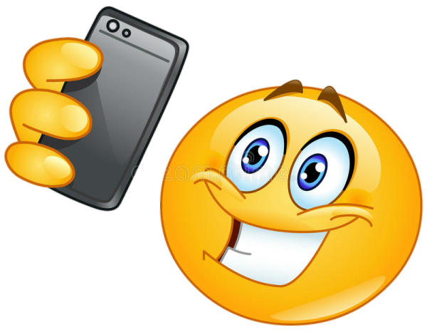 Смайл с телефоном в руках