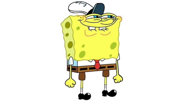 Губка Боб на белом фоне