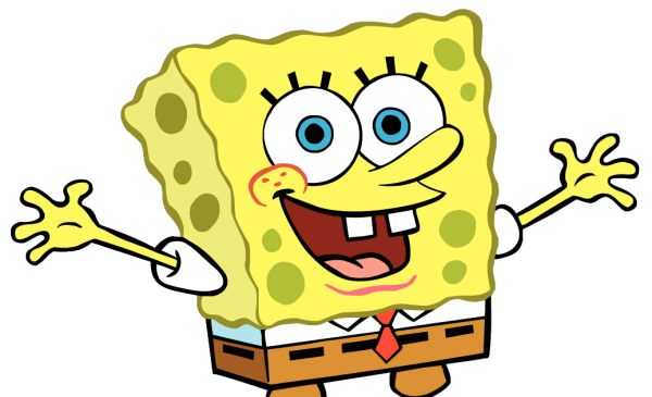 Спанч Боб на белом фоне