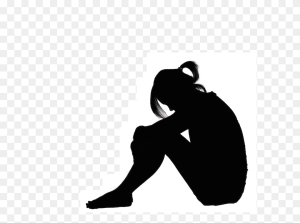 Силуэт грустного человека