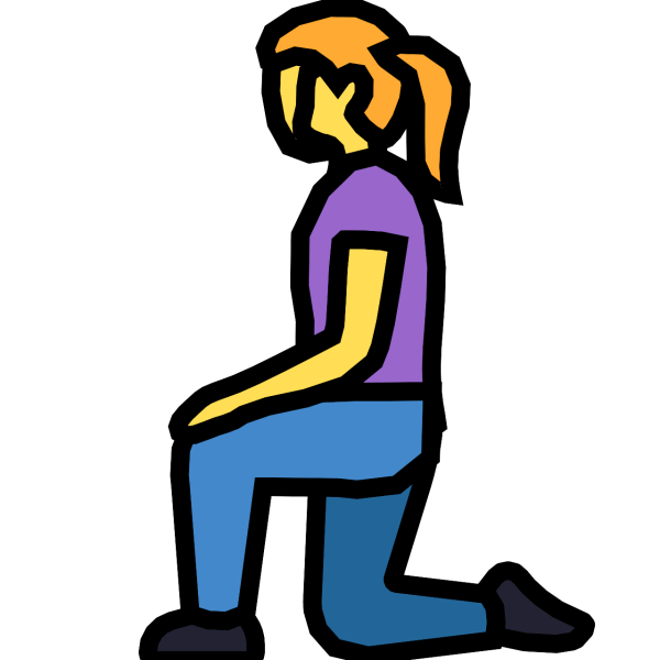 Эмодзи на коленях синий