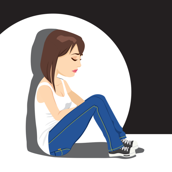 Женщина депрессия вектор