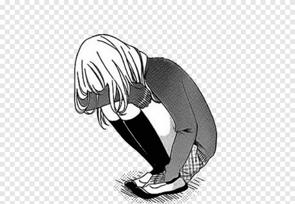 Аниме чёрно белое грусть