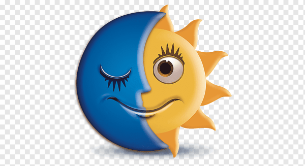 Луна и солнце смайлик