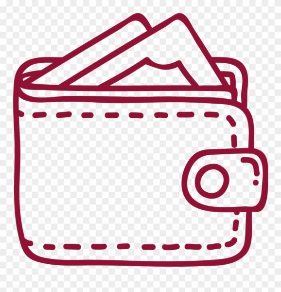 Нарисовать кошелек с деньгами