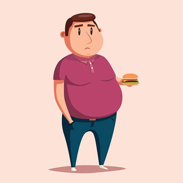 Толстый человек мультяшный